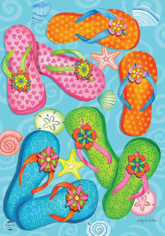 Briarwood Lane Summer Flip Flops Nautical Garden Flag