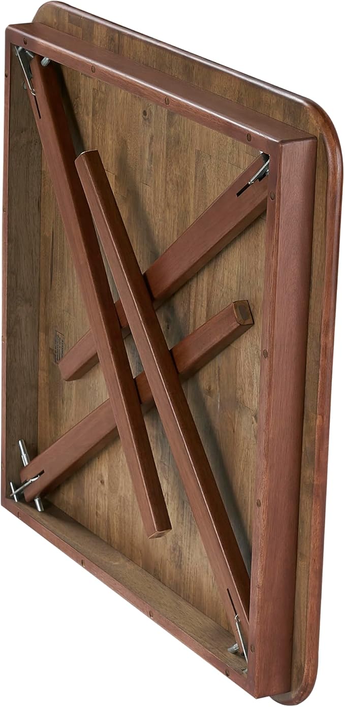 Stakmore Classic Straight Edge Square Folding Card Table 32x32 - No Assembly Wooden Foldable Card Table, Bridge, Board Game, Steel Mechanism, Folding Legs, Space-Saving, Fruitwood Frame