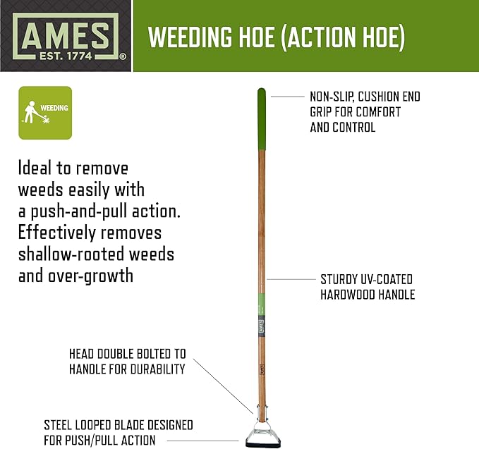 AMES 3-pc. Weeding Kit with Action Hoe, 2-Prong Hoe, and Weed Cutter