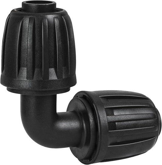 10 Pack 1/2 Inch Drip Irrigation Elbow Fittings (1/2" ID x 0.65" OD) - 1/2'' Drip Line Anti-Drop Barbed Lock Nut Elbow Connectors for 1/2 Inch Drip Irrigation Tubing for Irrigation System