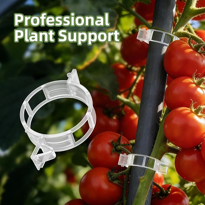 Cleangor 1000Pcs Tomato Clips, Plant Clips Plastic Trellis Clips Garden Plant Clips for Tomatoes, Cucumbers, Vines, Reusable Garden Clips to Make Plants Grow Upright, Indoor Outdoor Gardening Supplies