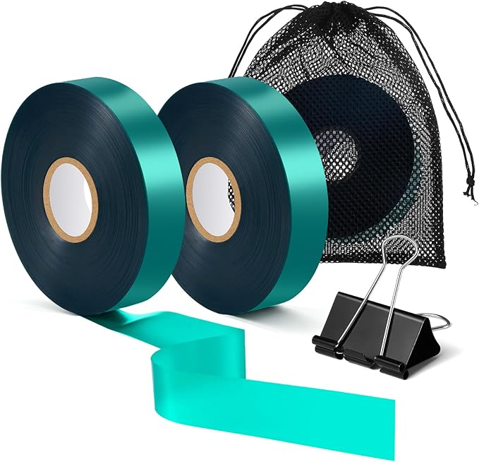 Plant Tie Tape, 1 in x 197 ft Stretchable Green Garden Tape for Plants, Soft Non-Adhesive PVC Plant Ties for Tomatoes, Grapes, Vines, Trees, Branches & Climbing Plants, 2 Rolls