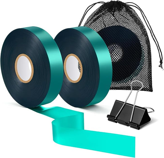 Plant Tie Tape, 1 in x 197 ft Stretchable Green Garden Tape for Plants, Soft Non-Adhesive PVC Plant Ties for Tomatoes, Grapes, Vines, Trees, Branches & Climbing Plants, 2 Rolls