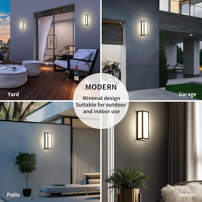 LED Aluminum Wall Sconce Waterproof Outdoor Wall Light,Modern Porch Wall Light (Large Rectangle-50W)