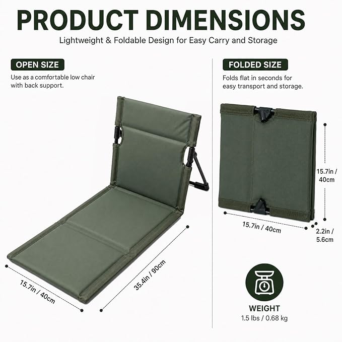 Garden Kneeler with Back Support, Foldable Extra Thick Kneeling Pad for Gardening, Lightweight Garden Seat Pad for Weeding, Planting, Yard Work, Gardening Gifts for Women Seniors, Green