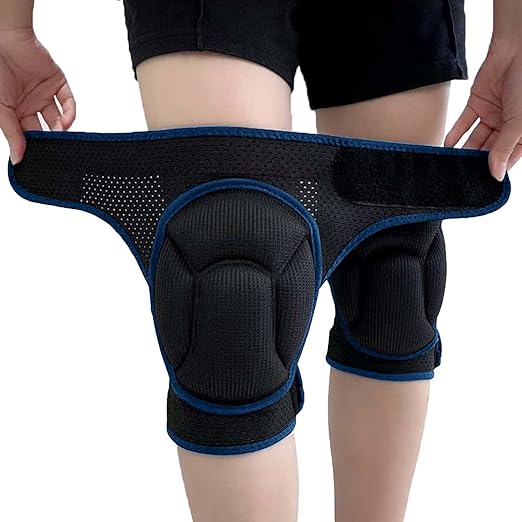 Garden Knee Pads for Men Women, Soft Knee Pad for House Cleaning Work, Comfortable Kneepads for Cleaning Floors Planting Flowers, Adjustable Knee Pads Gifts for Carpenters Painters Cleaners, Blue M (1 pair)