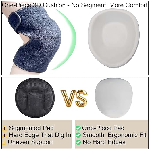 Knee pads for Men, Women Knee Pad for Gardening Kneeling Work, Flooring Kneepads with Soft Thick Foam Cushion for Weeding, Cleaning, Mechanic Knee Protector with Adjustable Strap, Black L (1 Pair)