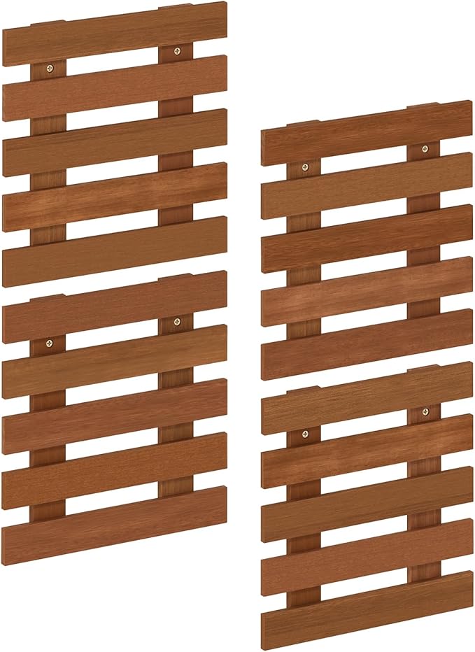 Furinno TIOMAN Outdoor Vertical Wall Planter, Set of 4 Wooden Hanging Planters, for Indoor, Outdoor Plants, Balcony, Patio, Natural