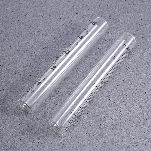 Garneck 2Pcs 5'' Rain Gauge Outdoor Rain Meter Laboratory Flat Replacement Tube for Plants Garden Replacement Tube Indoor Measure Gauge for Garden Accurate