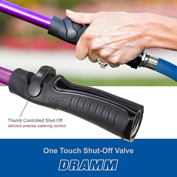Dramm One Touch Rain Wand Watering Wand – 30 Inch Garden Watering Wand with Thumb Control Valve – Gentle Shower Spray for Plants, Flower Beds & Hanging Baskets – Yellow