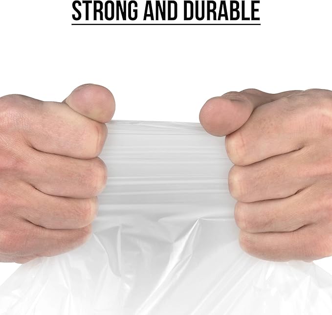 Ultrasac 39 Gallon 1.0 MIL Clear Drawstring Trash Bags - 33" x 40" - Pack of 70 - For Lawn & Leaf