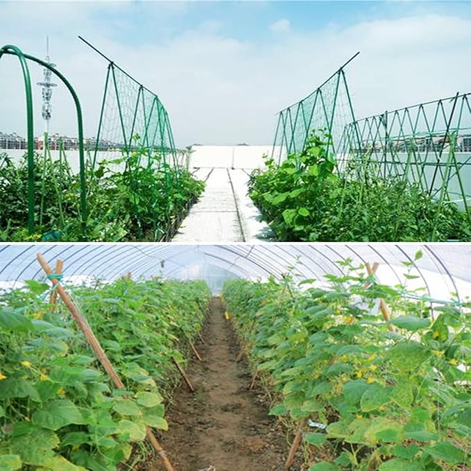 Green Trellis Netting 6.5x100 ft Heavy Duty Garden Trellis Netting Polypropylene Plant Support Garden Net for Climbing Vegetables Fruits Flowers for the Garden