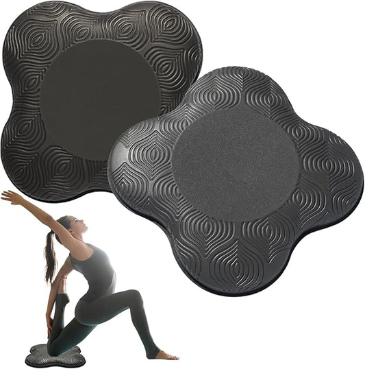 2 Pack Yoga Knee Pads Mat Set - Extra Thick Foam Kneeling Pad Cushion for Knees, Elbows, Wrists, Head - Yoga Essentials for Women Men, Non-Slip Pilates, Meditation, Floor Workouts