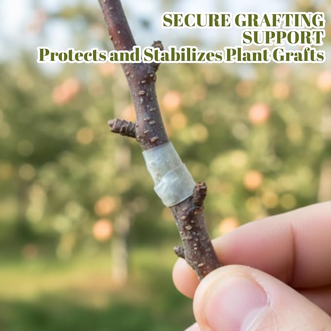 100 PCS Silicone Grafting Sleeves for Fruit Trees, Grafting Tool and Plant Propagation Buddy, Professional Plant Grafting Tape for Fruit Trees, Vines and Roses, Random Size Combination of 3-7.5mm