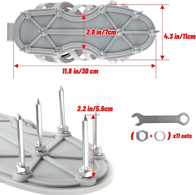 Lawn Aerator Shoes - Wrap Around Lacing Design Spiked Shoes for Lawn Aerator, Flexible Bendable Sole Walk Freely One Size Fits All, Grass Aeration Spikes Tools