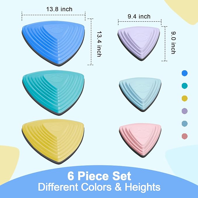 Stepping Stones for Kids Non-Slip Balance River Stones Toys Promoting Children's Coordination Skills Obstacle Courses Sensory Toys for Toddlers Indoor & Outdoor