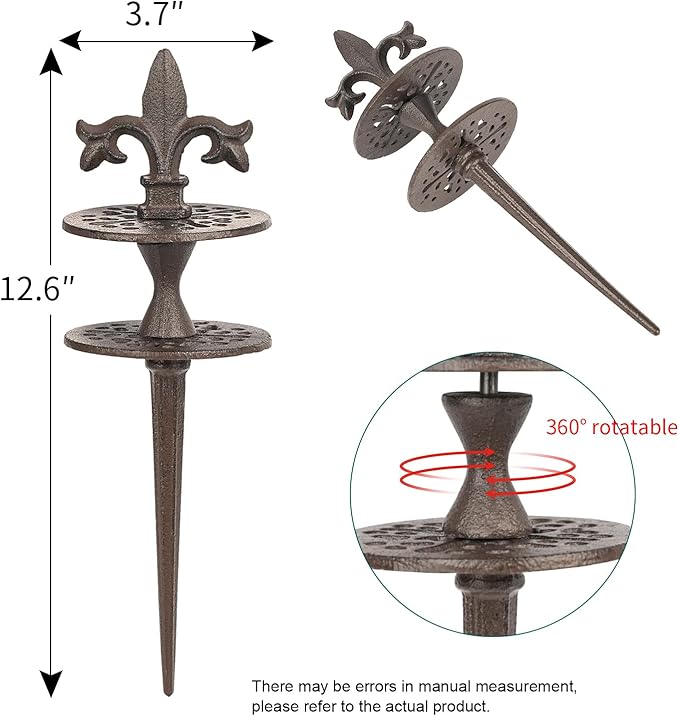 Sungmor Vintage Cast Iron Garden Hose Guide - Heavy Duty Hose Guide Stake for Lawns & Yard,Decoration Stake,Outdoor Water Pipe Decor