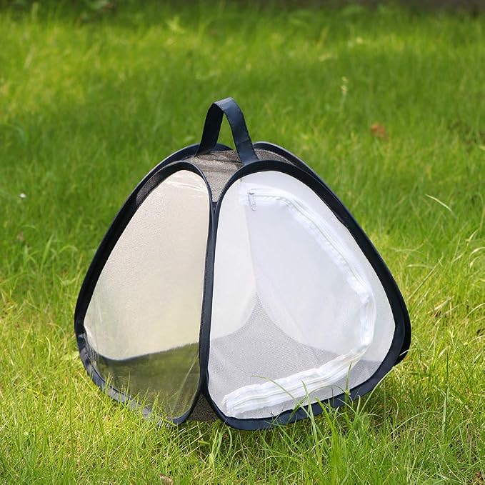 RESTCLOUD Mini Butterfly Habitat, Insect Mesh Cage, Bug Terrarium Pop Up 11" x 11" Tall
