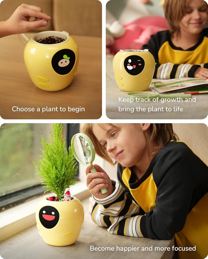 New 2026 Ai Smart Planter – Extra Large Interactive Plant Pot, Pet Plantagotchi, robot, Leafypod and Plantiboy, Robot Flower Pot with Feelings, Indoor Flowerpot with Water, Digital Gifts (Purple)