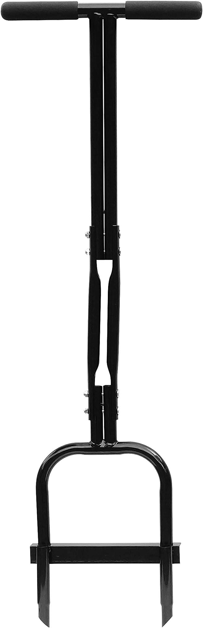 Gardzen Plug Aeration, Hand Hollow Tine Lawn Aerator, Heavy Duty Aerator for Compacted Soils and Lawns, 35" x 11", Black