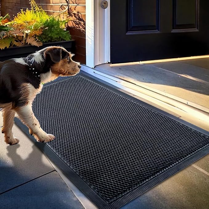 Muddy Mat® Meshy Mat™ Door Mat Heavy-Duty Quick-Dry Floor Mat, Sand & Dirt Trapper for Indoor & Outdoor, Ideal for Entrance, Mudrooms,Patios & Garages,Low-Profile,Non-Slip,Washable– Black 48"x72"x0.4"