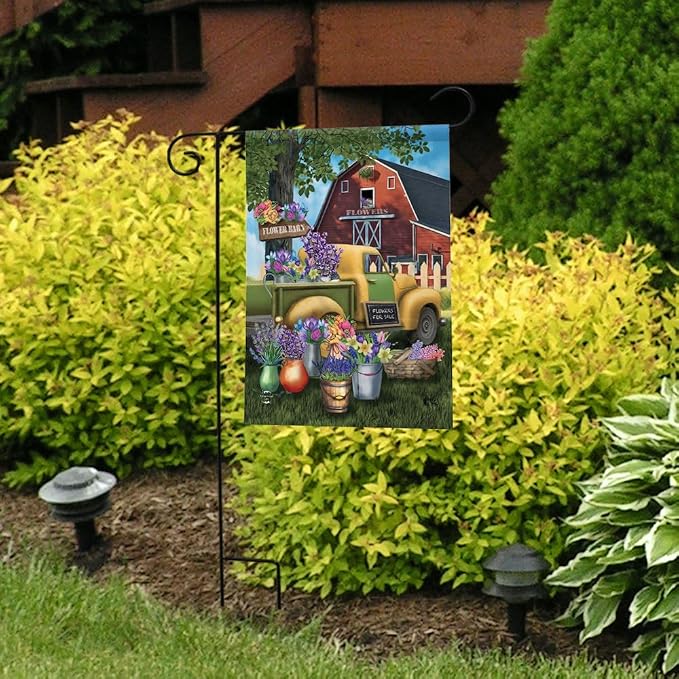 Briarwood Lane Flower Barn Spring Garden Flag