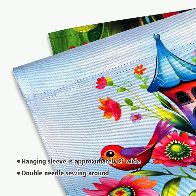Whimsical Bird Garden Flag 12x18 Inch Double Sided Welcome House Flag Holiday Yard Outdoor Decoration