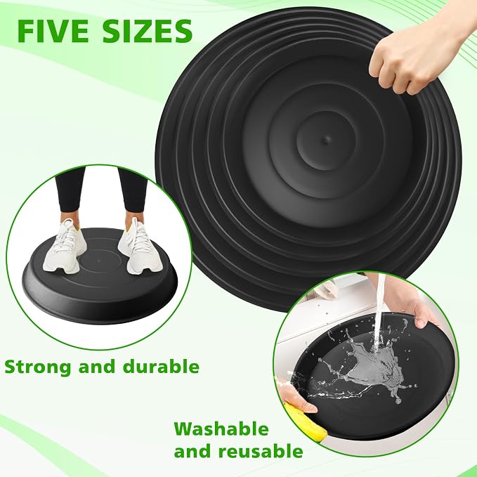 U0U 5 Size Round Stepping Stone Mold,8.7" 9.25" 10" 11.4" 12.6" Stepping Stone Molds for Concrete,Black Plastic Concrete Molds for Casting Garden Pathmate Precast and Forms Walkway