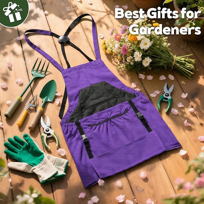 Gardening Apron,Canvas Garden Apron with Pockets for Women and Men,Harvest Apron,Gifts for Gardeners