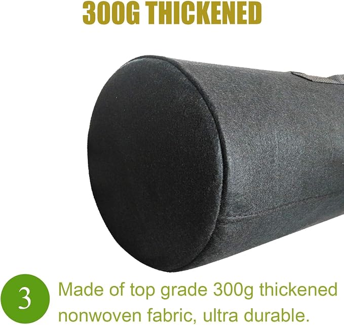 Cavisoo 24-Pack 3 Gallon Grow Bags, Heavy Duty Thickened Non-Woven Plant Fabric Pots with Reinforced Handles