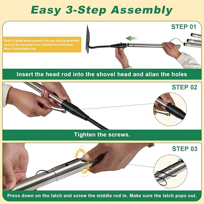 Garden hoe heavy duty for weeding，Hoe garden tool 37.8''-66.1'' Adjustable with 7.1inch Wide Welded Blade，Hoes for gardening with Long Stainless Steel Handle for Digging Loosening Weeding Planting