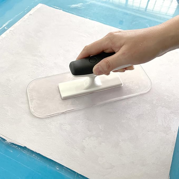 Hanroy Plastic Trowel with Black Comfortable Grip Handle, Includes 3.5" x 9.5'' Finishing Trowels, Lightweight Mounting, Round End, Suitable for Scrape,Plastering and Paint Walls(D1147-T)