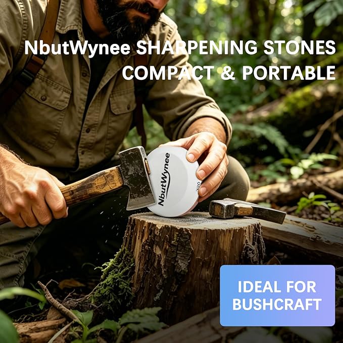 Sharpening Stone Set – 2-Pack Dual Grit Whetstones 180/320 & 400/1000 – Knife & Tool Sharpener for Kitchen, Camping, Bushcraft, Pocket Knives, Axes & Chisels – Portable Whetstone Stones
