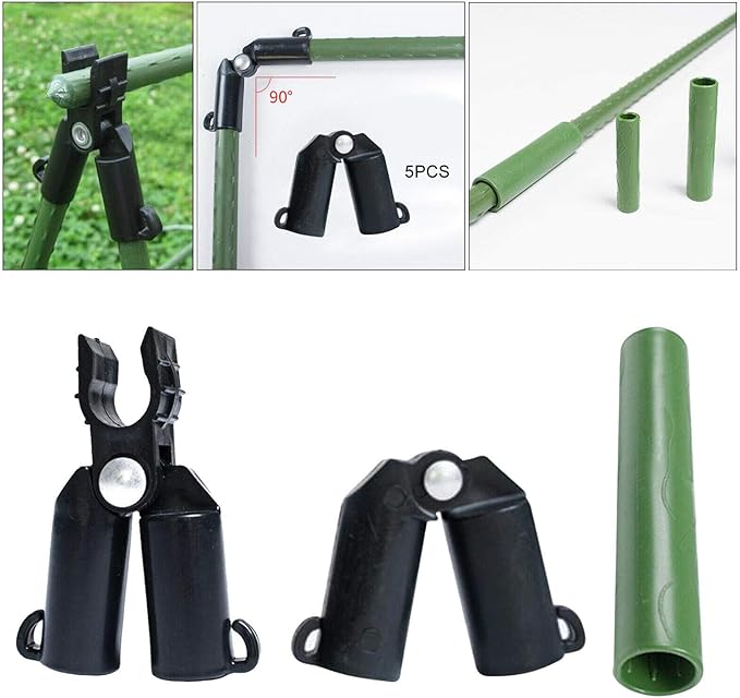 70 Pieces Adjustable Plant Trellis Connector Clip Plastic Plant Connector Stakes Garden Plastic Connector Connecting Joint Buckle Clip 11mm