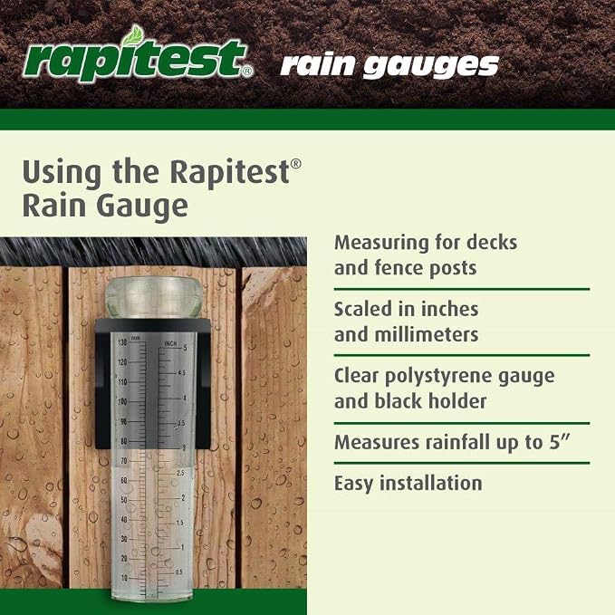 Luster Leaf 1638 Rapitest Rain Gauge with Mounting Bracket, Natural