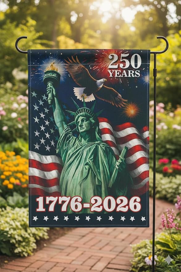 USA 250th Anniversary Garden Flags,America Garden Flags For Outside,12x18'',Double Sided Flag For Outdoor Garden Decor (Liberty)