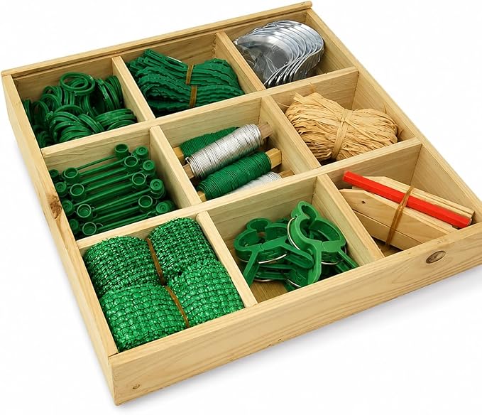 Gardening Gifts for Women Men, 9-Compartment Wooden Garden Accessory Box with Clear Lid, Gardener’s Essentials Organizer, Garden Tools Gift for Mom Dad Grandparents Garden Lovers