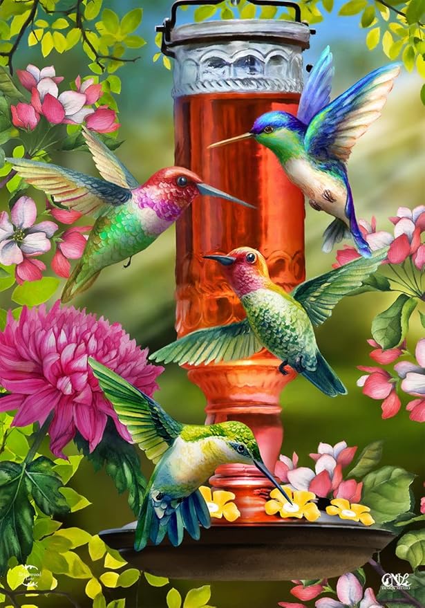 Briarwood Lane Hummingbird Feeder Spring Garden Flag Floral 12.5" x 18"