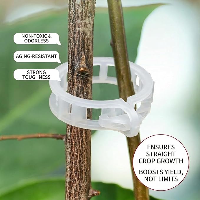 300Pcs Tomato Clips, Thickened Plant Support Clips for Climbing Plants, Trellis Clips for Tomato Grape Vine, Garden Clips for String Trellis Vegetables, Plant Fixing Clips Help Grow Upright