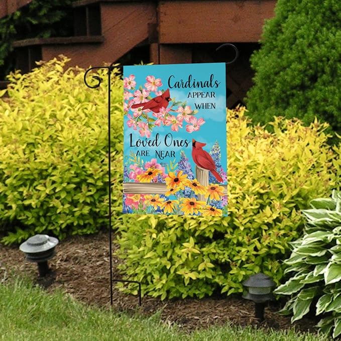 Briarwood Lane Cardinals Appear Spring Garden Flag Floral Birds 12.5" x 18"