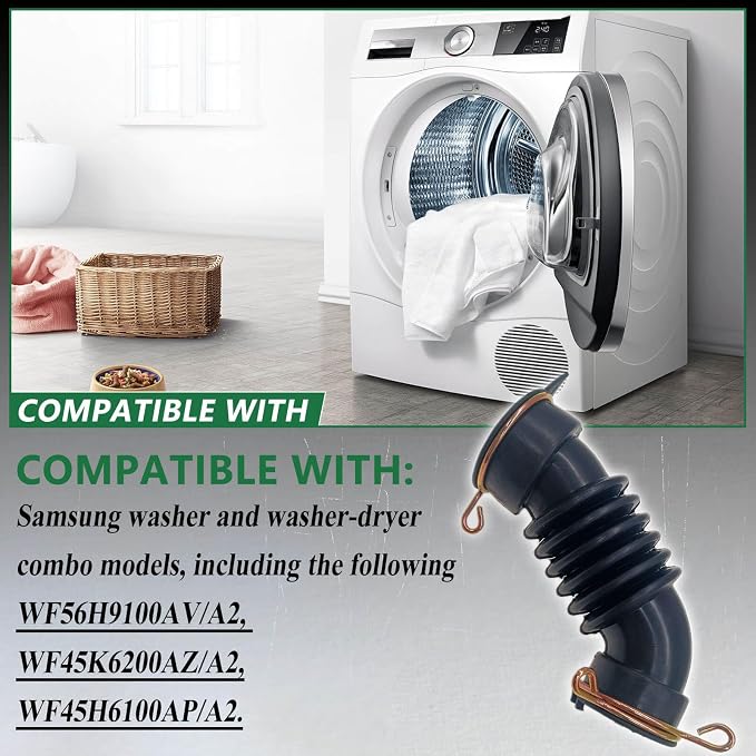 Hose Drawer Tub DC67-00467A for Samsung Washer, Dispenser Drawer To Drum Hose Replace DC67-00467A DC6700467A
