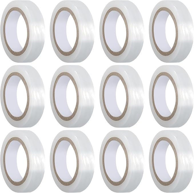 Tenceur 12 Rolls 0.5"x1080" Nursery Grafting Tapes Nursery Moisture Barrier Stretchable Garden Grafting Film Self Adhesive Plants Repair Tapes for Fruit Trees, Plants, Broken Stem, Floral
