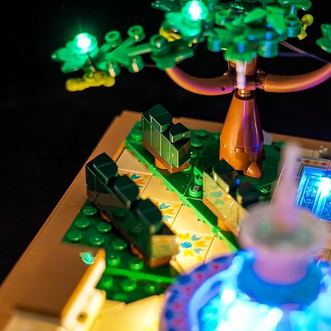 Upgraded Led Light Kit Compatible with Lego Fountain Garden Building Set, Lights Decoration Compatible with Lego 10359 (Model Not Included)
