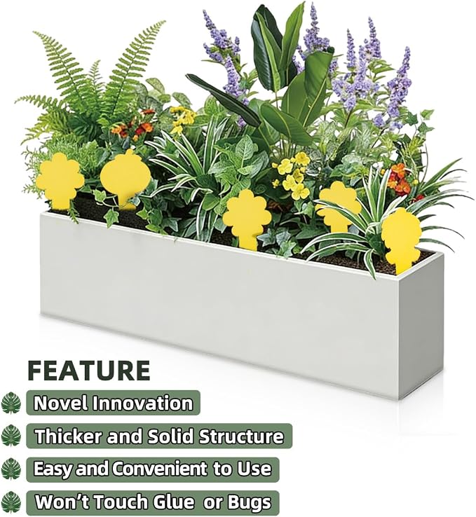 Sticky Yellow Fungus Gnat Traps, Easier to Use, No Touching Glue Or Bugs, Targets Species for Gnat, Fruit Fly & Pests, Three Thoughtful Designed, High Capture Rate, Kid & Pet Safe, 99 Traps