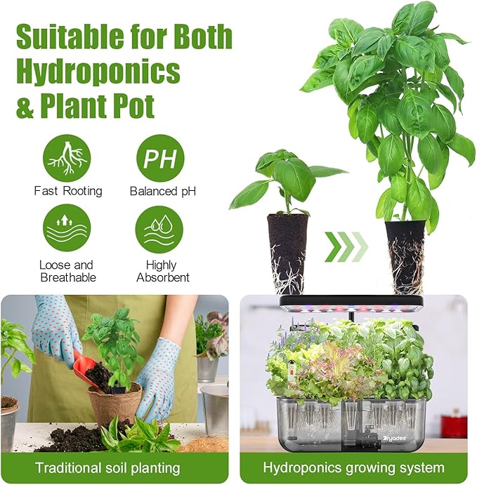Salad Seed Pods, 12 Pods Grow Anything Kit for All Hydroponics Growing Systems with Nutrient & 300mg Seeds of Buttercrunch, Black Seeded Simpson, Oakleaf, Prizehead, Red Salad Bowl and so on