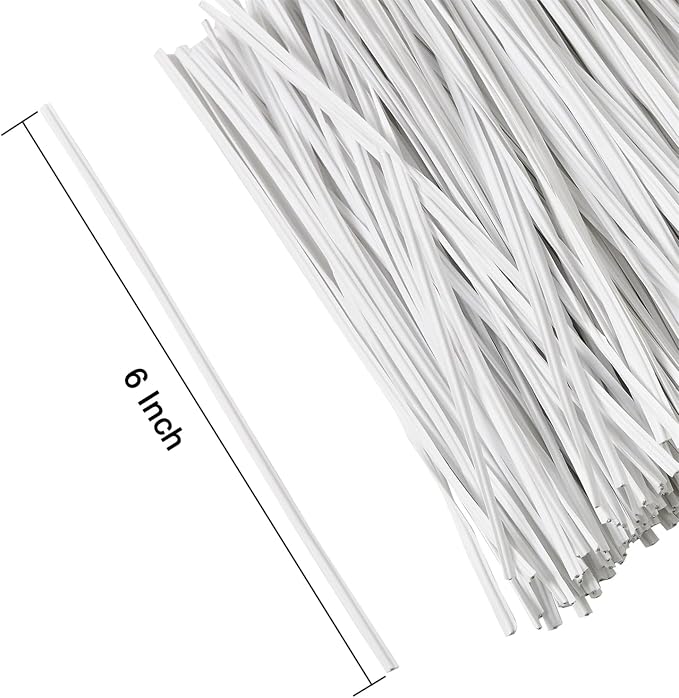 Tangyinrd 300 Pcs 6 inch Green Plastic Twist Ties, Cable Ties, for Bags, Gardening Tools