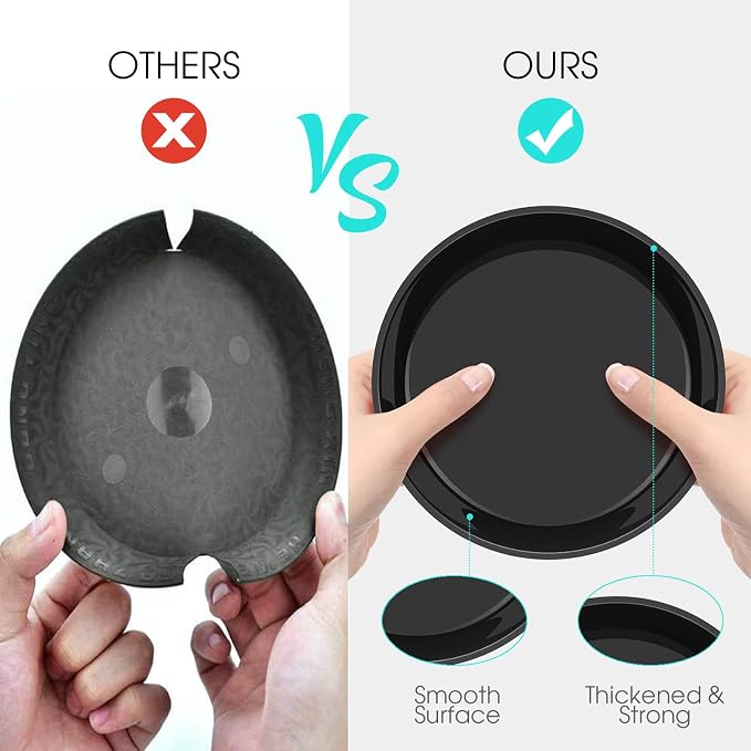 6 Pack Plant Saucer 4 6 8 10 12 14 16 18 20 22 Inch Plastic Plant Tray, Sturdy and Durable Flower Pot Container Accessories Plant Pot Saucers for Indoor and Outdoor (6 Inch, Black)