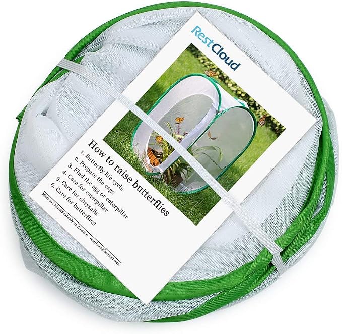 24" Insect and Butterfly Habitat Monarch Butterfly Enclosure for Caterpillars Pop Up 24 Inches Tall Pack of 2