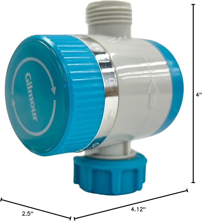 Gilmour Single Outlet Mechanical Water Timer for Garden Hose, Irrigation Timer for Sprinklers and Drip Lines, Blue