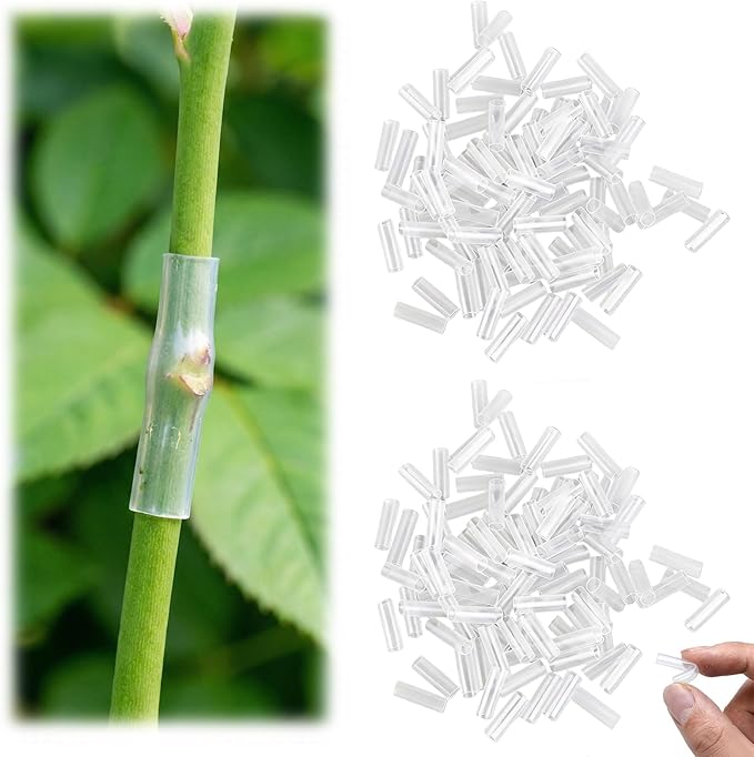 200 PCS Silicone Grafting Sleeves for Fruit Trees, High-Elastic Thin-Walled Grafting Tubes, Professional Plant Grafting Tape for Plants, Broken Stem, Floral, Random Size Combination of 3–7.5mm